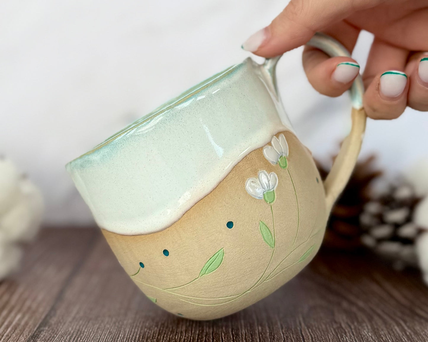 Produktion bis 8 Wochen nach Bestellung | Tasse „Schneeglöckchen“