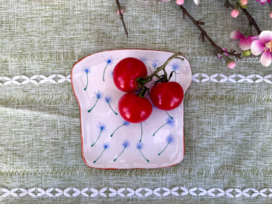 Toastteller "Blau Blumen" | 15,5x13