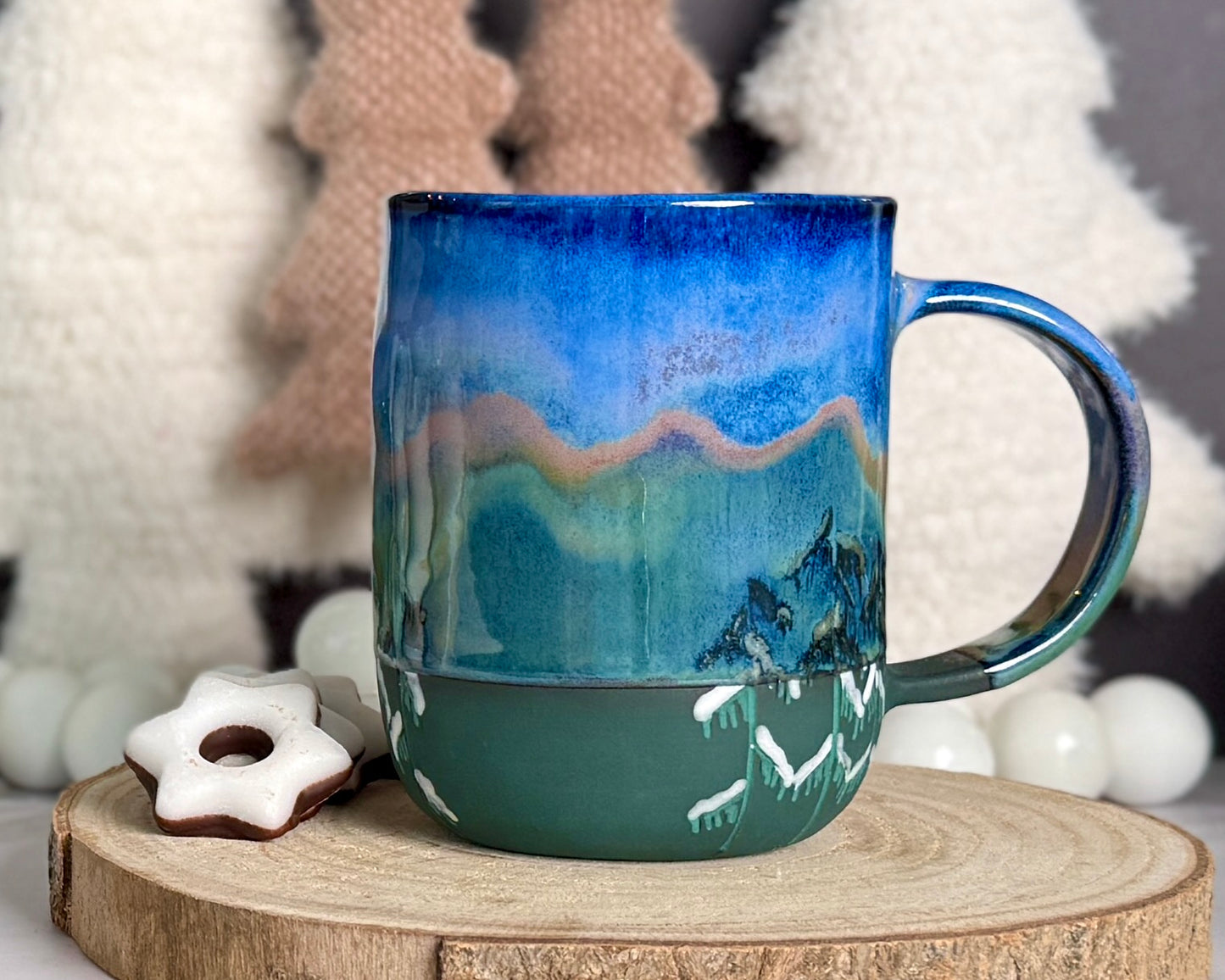 Polarnacht Tasse mit Baumsilhouetten | 450 ml #55