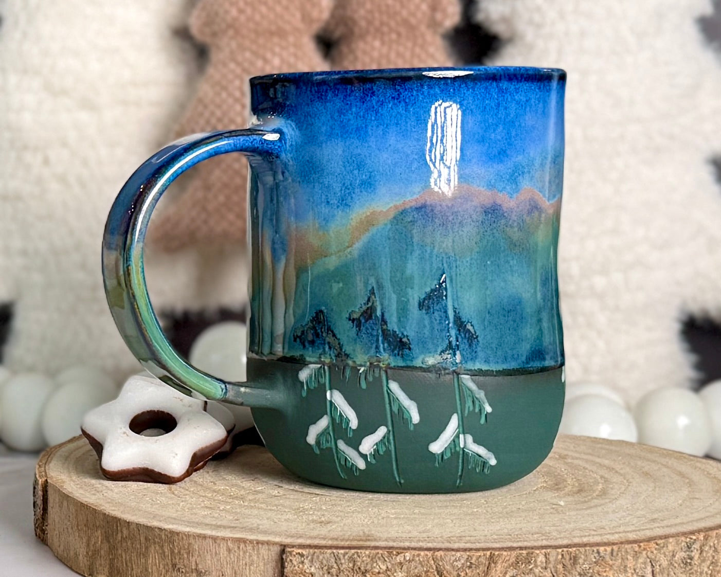 Polarnacht Tasse mit Baumsilhouetten | 450 ml #55