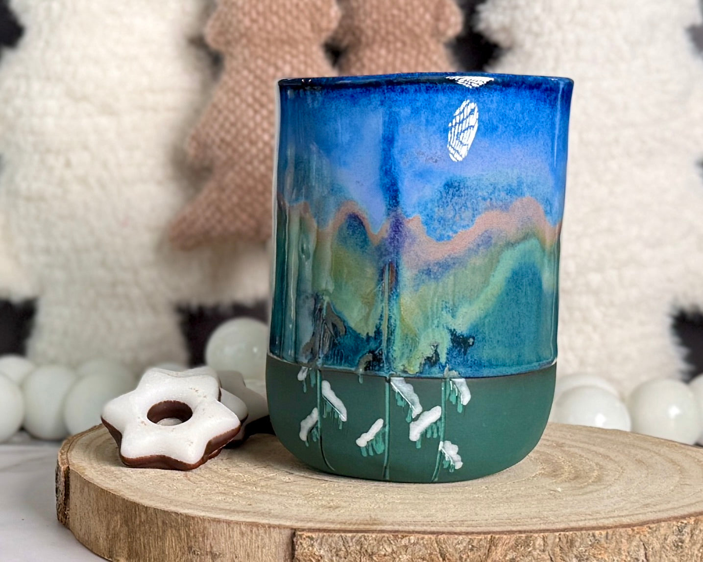 Polarnacht Tasse mit Baumsilhouetten | 450 ml #55